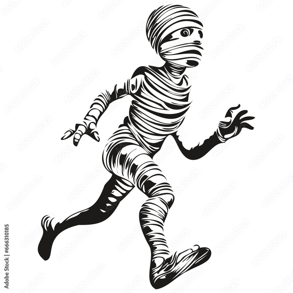 Vintage Tomb's Mummy Image in Vector