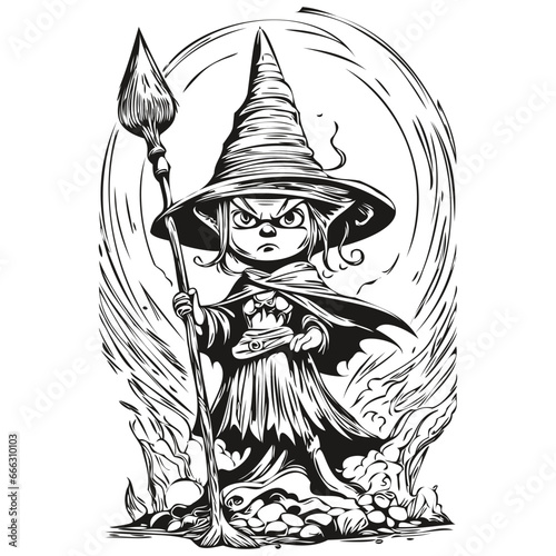 Vector Witch Entity for Halloween Night