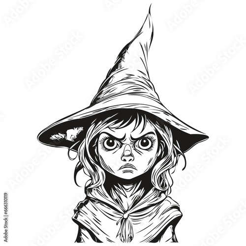 Vector Witch Entity in Ethereal Style for Halloween Scene