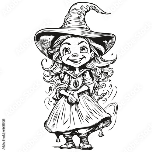 Vector Witch Entity for Halloween Night