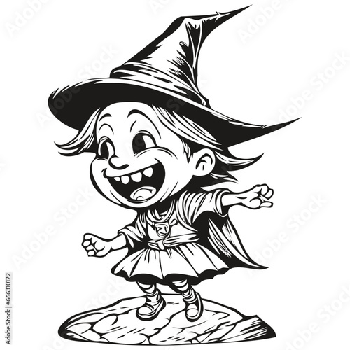 Vector Witch Entity for Spooky Halloween