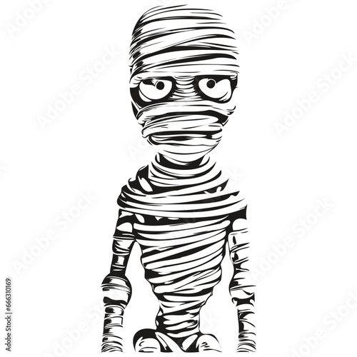 Vintage Halloween Mummy in Vector for Halloween