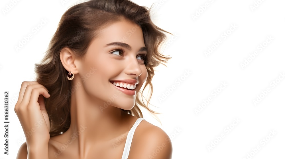 portrait of young happy woman portrait of young happy woman