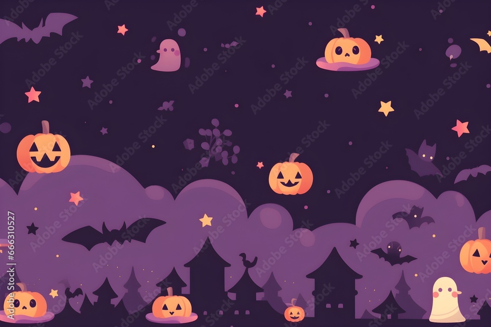 A super cute abstract halloween wallpaper - AI Generated