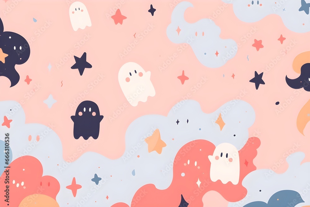 A super cute abstract halloween wallpaper - AI Generated A super cute abstract halloween wallpaper - AI Generated