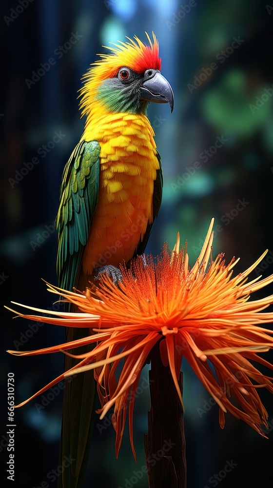 Obraz premium Parrot on branch