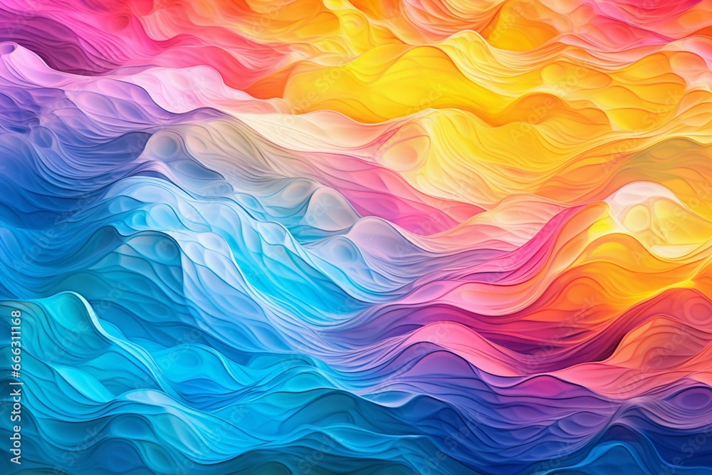 Colorful water wave with abstract patterns. Ideal as wallpaper background. Generative AI