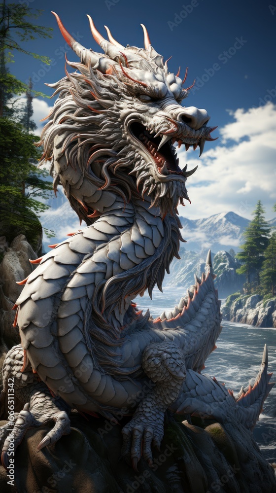 Fototapeta premium chinese dragon statue