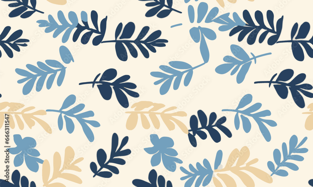 Floral pattern made from abstract organic leaf shapes. Seamless modern pattern Floral pattern made from abstract organic leaf shapes. Seamless modern pattern