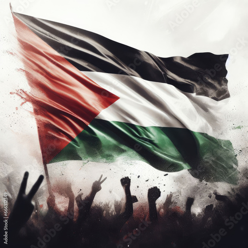 Celebration themed Palestinian flag photo