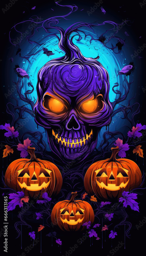 Neon light skull wallpaper Neon light skull wallpaper