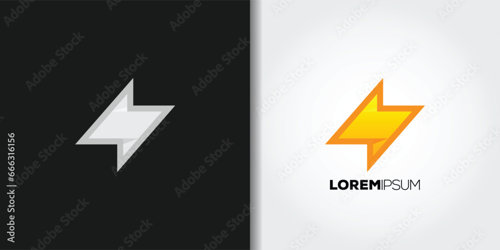 lightning flash logo - obrazy, fototapety, plakaty 