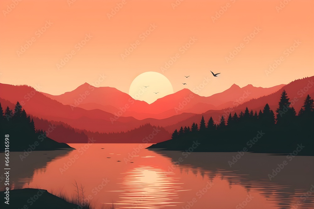 Simple sunset illustration