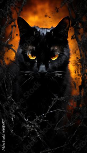 Black cat abstract