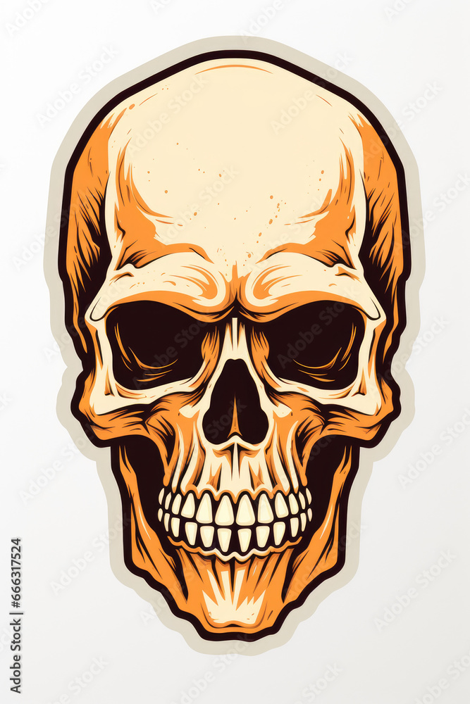 Skeleten head sticker isolated on a white background Skeleten head sticker isolated on a white background