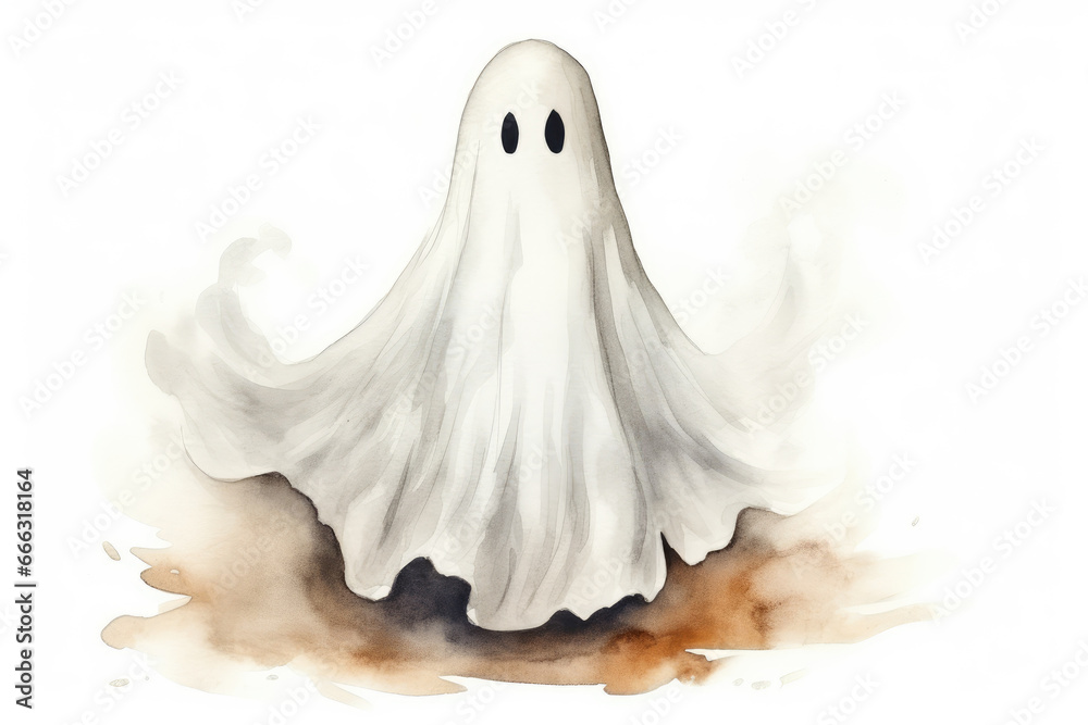 Watercolor drawing design ghost Watercolor drawing design ghost