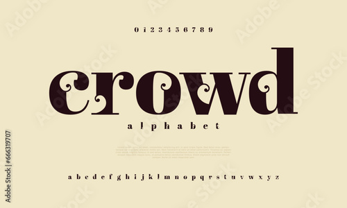 Crowd creative modern urban alphabet font. Digital abstract moslem, futuristic, fashion, sport, minimal technology typography. Simple numeric vector illustration