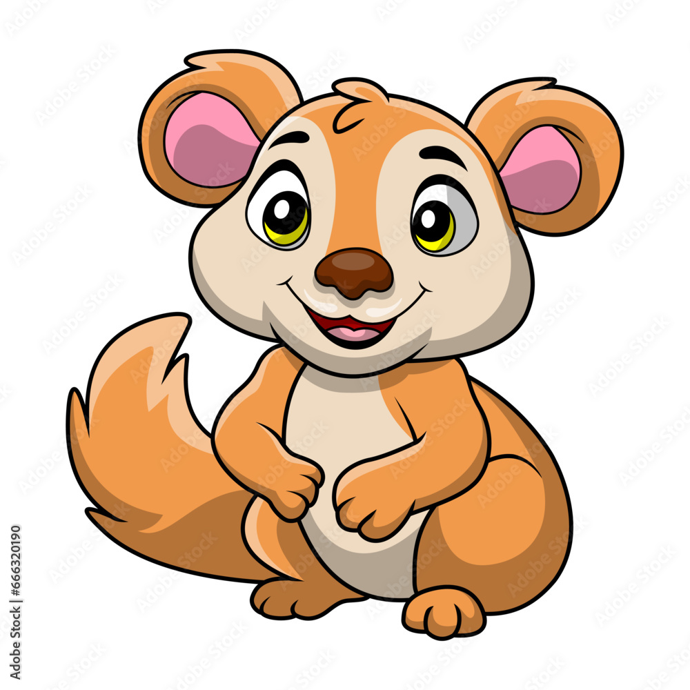 Fototapeta premium Cute chipmunk cartoon on white background