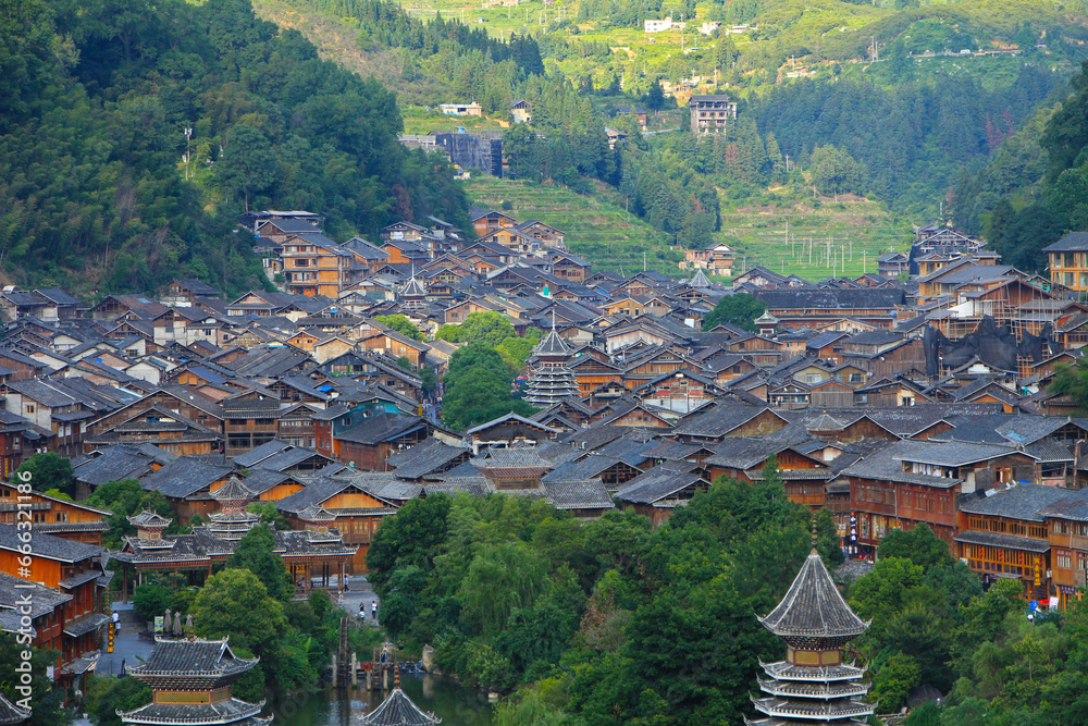 Beautiful Village of Zhaoxing, Guizhou, China