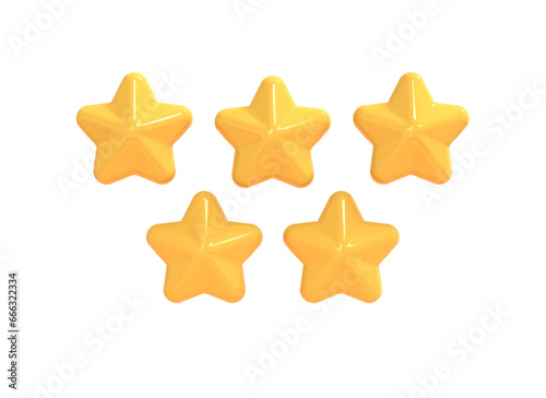 Star icon isolated on white background. 3D render illustration