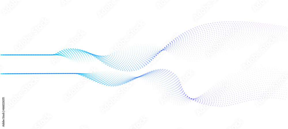 Abstract dot particles wavy flowing 3D curve pattern colorful gradient ...