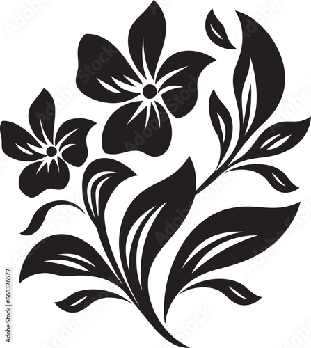 Fototapeta Naklejka Na Ścianę i Meble -  Vintage Black Floral Design Black Floral Ornament