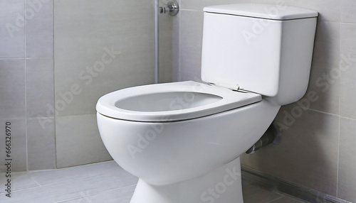 White toilet bowl in a bathroom