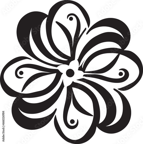 Chic Ebony Floral Dance Mystic Petal Reverie