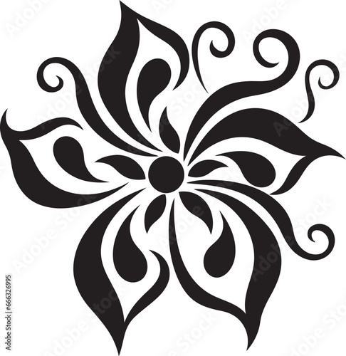 Black Lace Floral Vector Elegant Black Floral Design