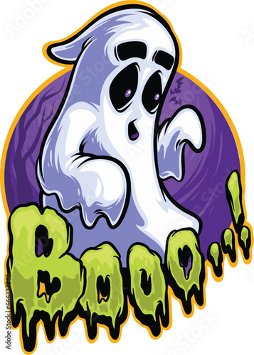 Cute ghost halloween peek a boo