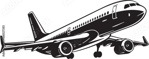 Silent Skyline Midnight Jet Vector Onyx Elegance in Flight