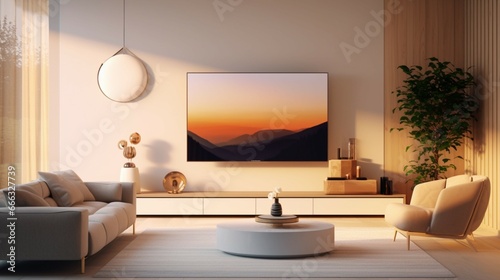 Minimalist style interior design of modern living roo generative ai photo
