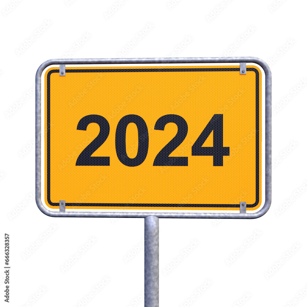 3d Illustration - Ortsschild - Ortstafel - 2024 - Freisteller - Freigestellt 3d Illustration - Ortsschild - Ortstafel - 2024 - Freisteller - Freigestellt
