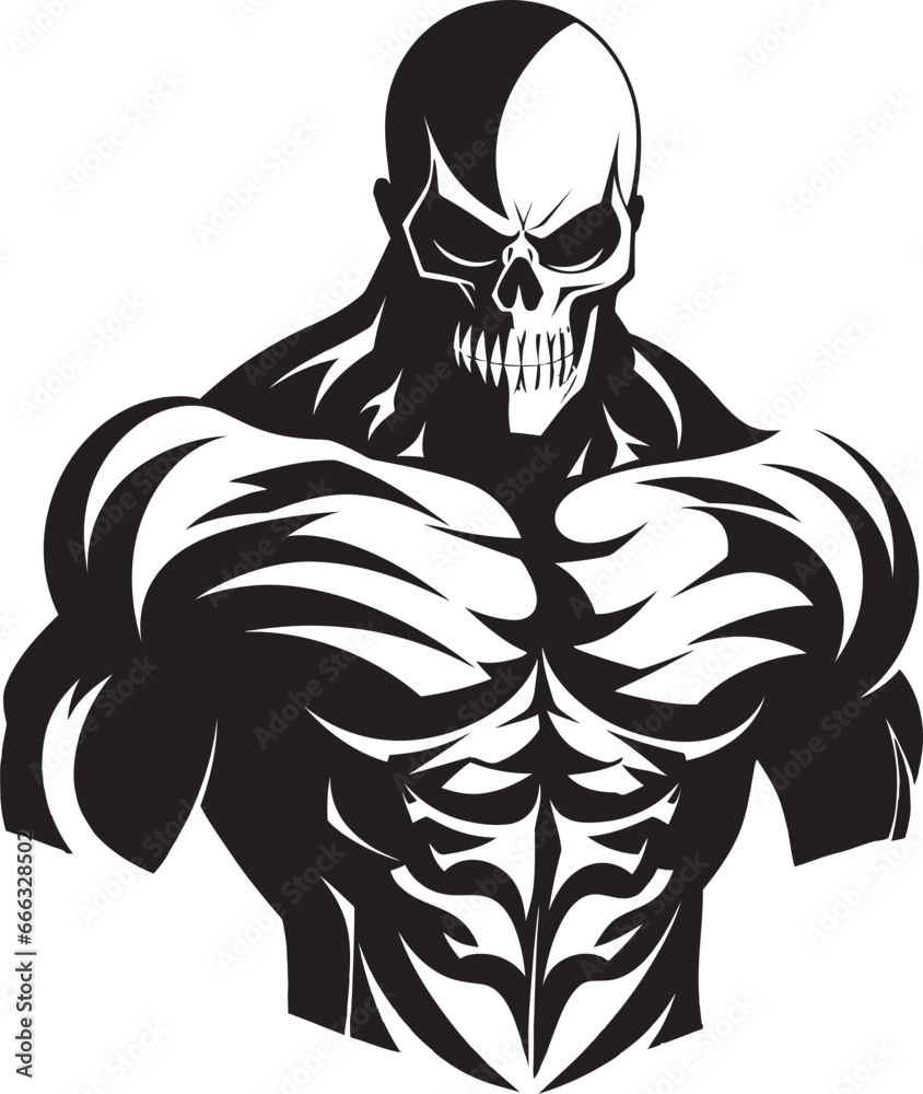 Fototapeta premium Noir Dominance Bold Black Vector Craft Dynamic Iron Physique Fitness Vector Precision