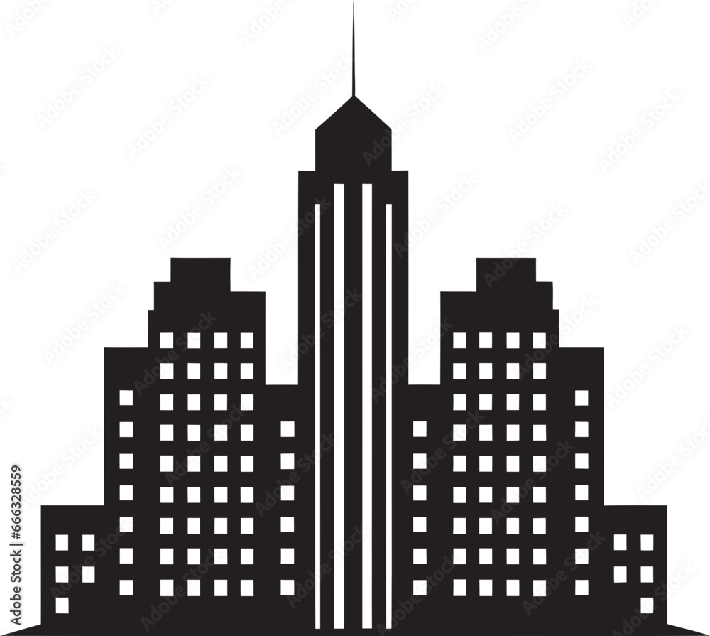 Architectural Monoliths Onyx Building Vector City at Midnight Vector Urban Art