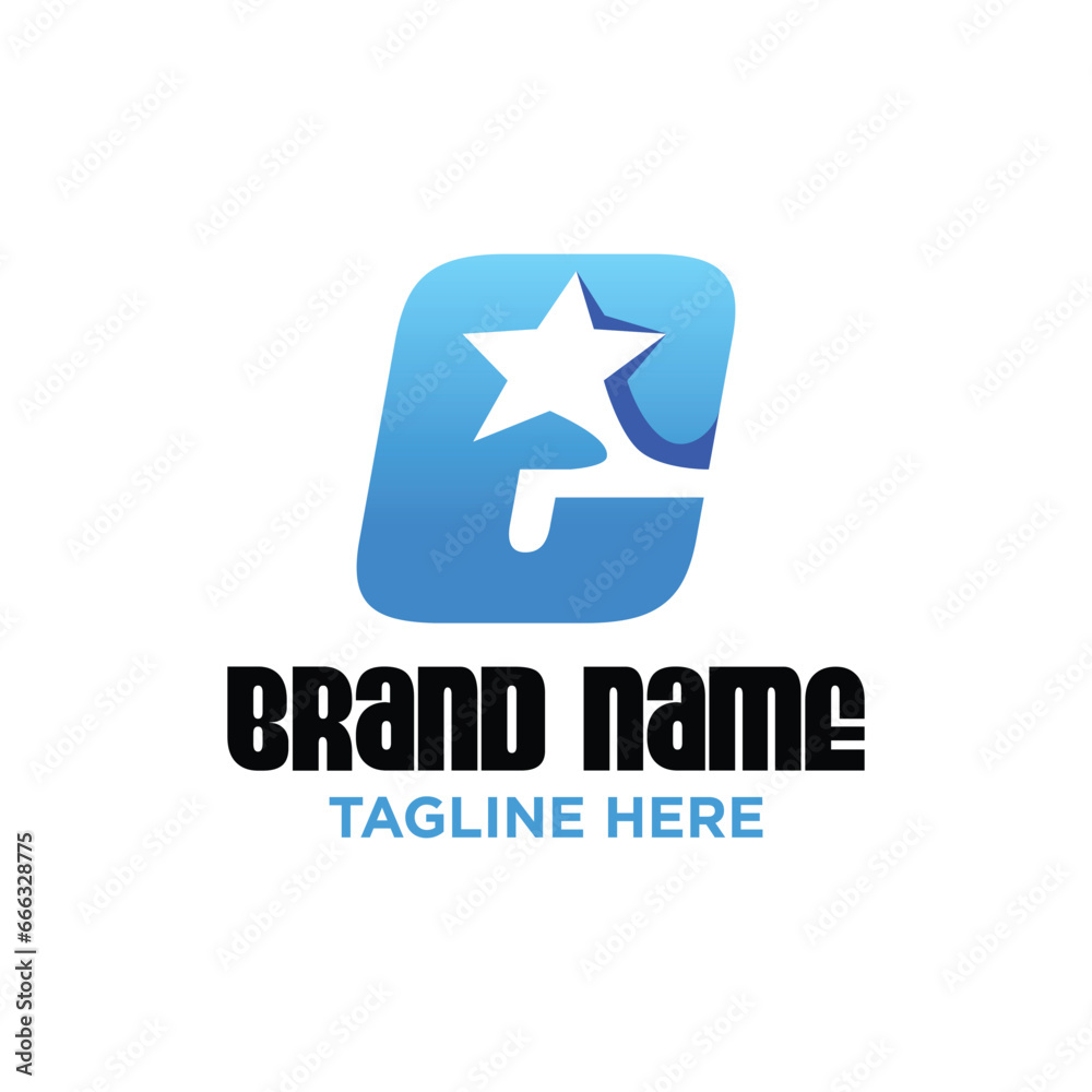 Obraz premium Letter E Star Logo Design Template Inspiration, Vector Illustration.