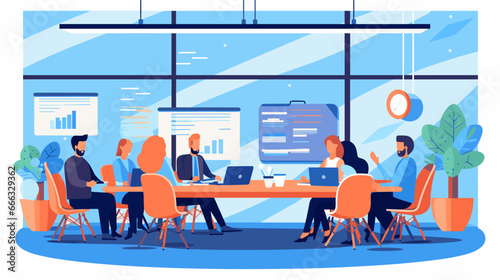 Concept vector illustration of business meeting.