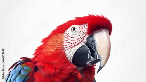 scarlet macaw on a white background generative ai