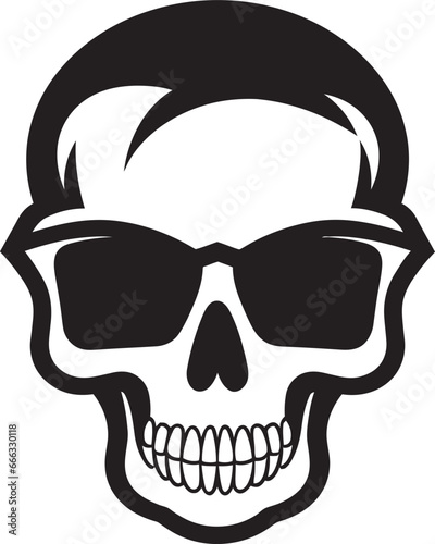 Urban Swagger Black Skullhead Vector Brilliance Edgy Elegance Funky Monochrome Skull Art