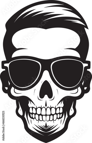 Funky Fusion Monochromatic Skullhead Craftsmanship Urban Swagger Black Skullhead Vector Brilliance