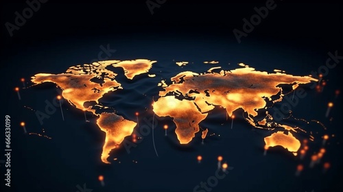 Shot of world map Artistic Mood lighting High generative ai
