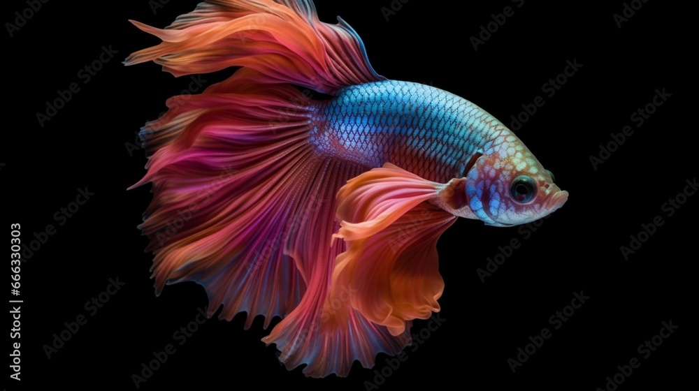 Siamese fish Colorful fighting Betta fish with beautifull generative ai Siamese fish Colorful fighting Betta fish with beautifull generative ai