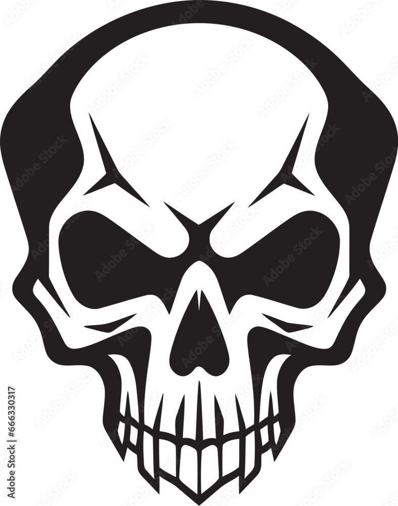 Fototapeta premium Elegant Edge A Cool Black and White Skullhead Revolution Slick Gravitas Funky Vector Skullhead Craftsmanship