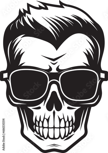 Urban Revolutions Cool Skullhead with Monochrome Mastery Funky Fusion A Stylish Vector Skullhead with Swagger