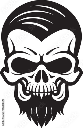 Funky Fusion A Stylish Vector Skullhead with Swagger Edgy Gravitas Monochromatic Skullhead Excellence in Black