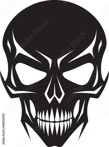 Noir Revolution A Groovy Vector of Funky Skull Art Slick Urban Charm Monochromatic Skullhead Swagger