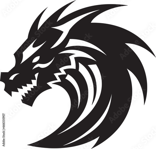 Epic Battle Black Vector Clash of the Dragons Ruler of Darkness Monochrome Vector Artistry of the Dragon