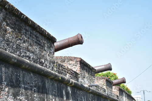 Ancient cannons at Fort Cornwallis, Penang, Malaysia photo