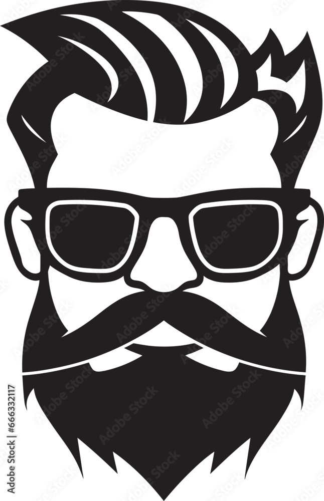 Coffee Shop Cool Black Vector Showcasing Urban Elegance Alternative Appeal Monochrome Vector Tribute to Hipster Vibes