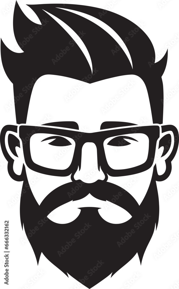 Whiskered Charisma Black Vector Portrait of Indie Chic Crafted Sophistication Monochromatic Vector Showcasing Bearded Style Whiskered Charisma Black Vector Portrait of Indie Chic Crafted Sophistication Monochromatic Vector Showcasing Bearded Style
